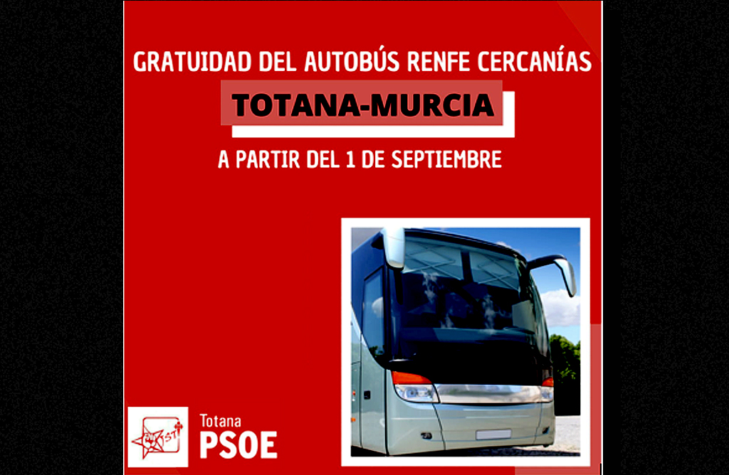 El PSOE anima a los totaneros a adquirir el abono gratuito de RENFE